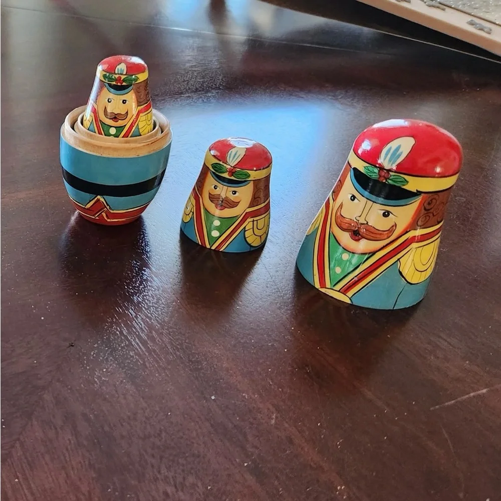 Antique Toy Soldier Nesting Doll